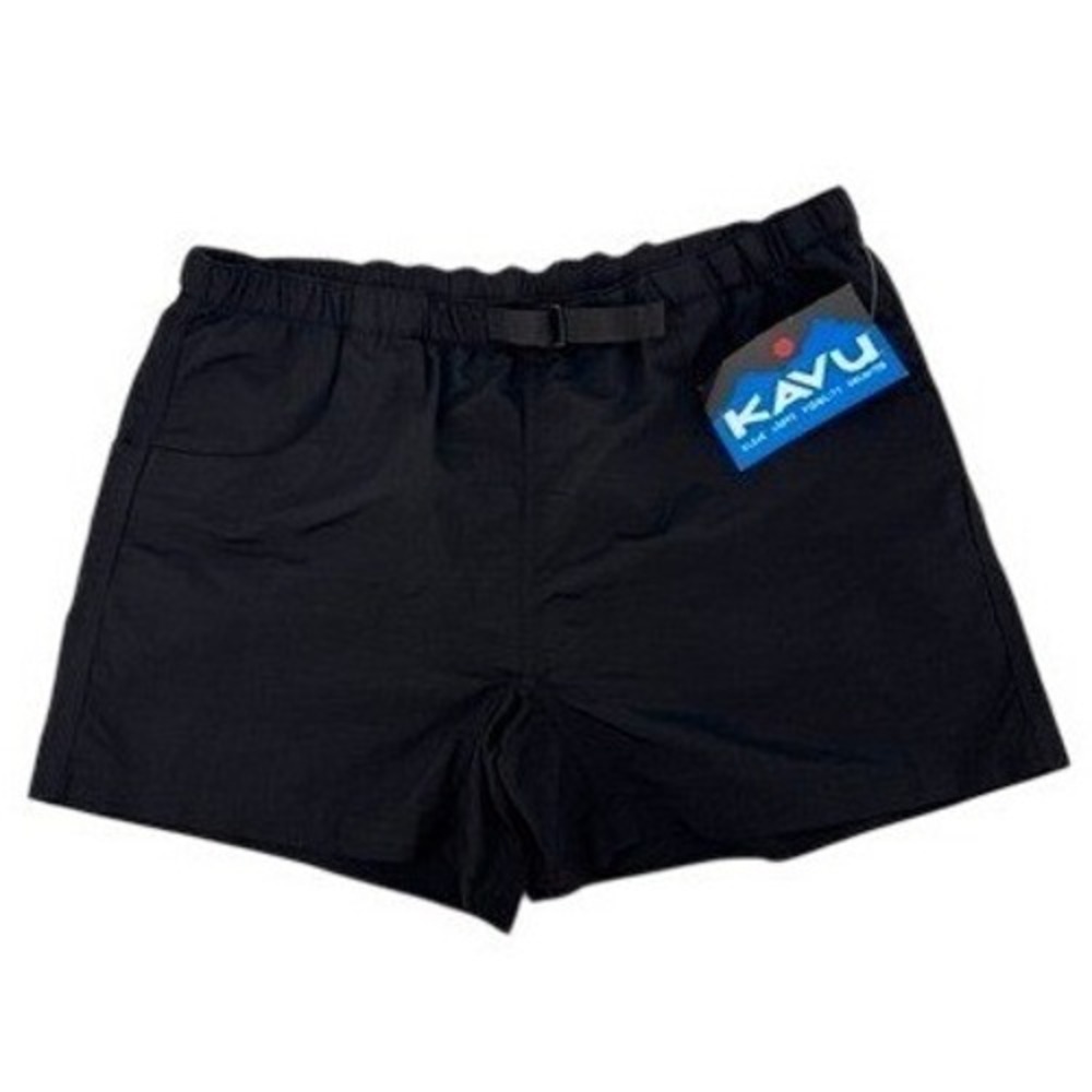 KAVU Chili Lite Shorts Mens XL Black Nylon Hiking Quick Dry Belted Outdoor NEW